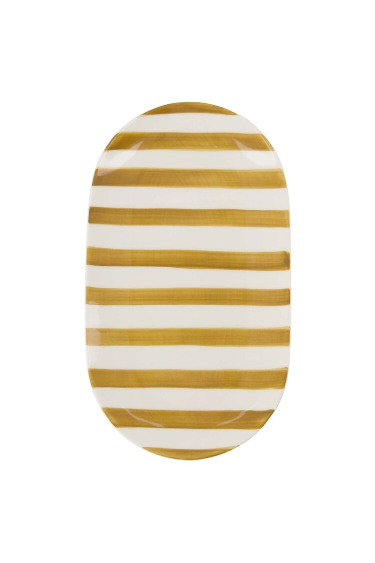 Zusss Zusss | Serveerschaal streep honing 20x11,5cm