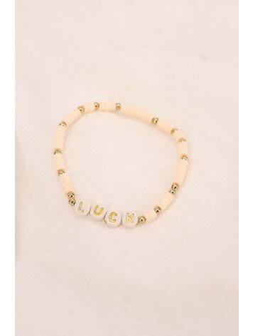 Zusss Zusss | Kralenarmband luck offwhite