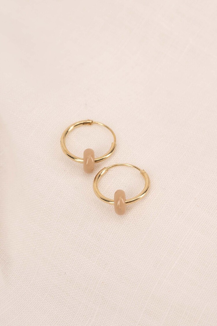 Zusss Zusss | Oorbellen met rondje sahara