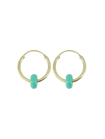 Zusss Zusss | Oorbellen met rondje turquoise