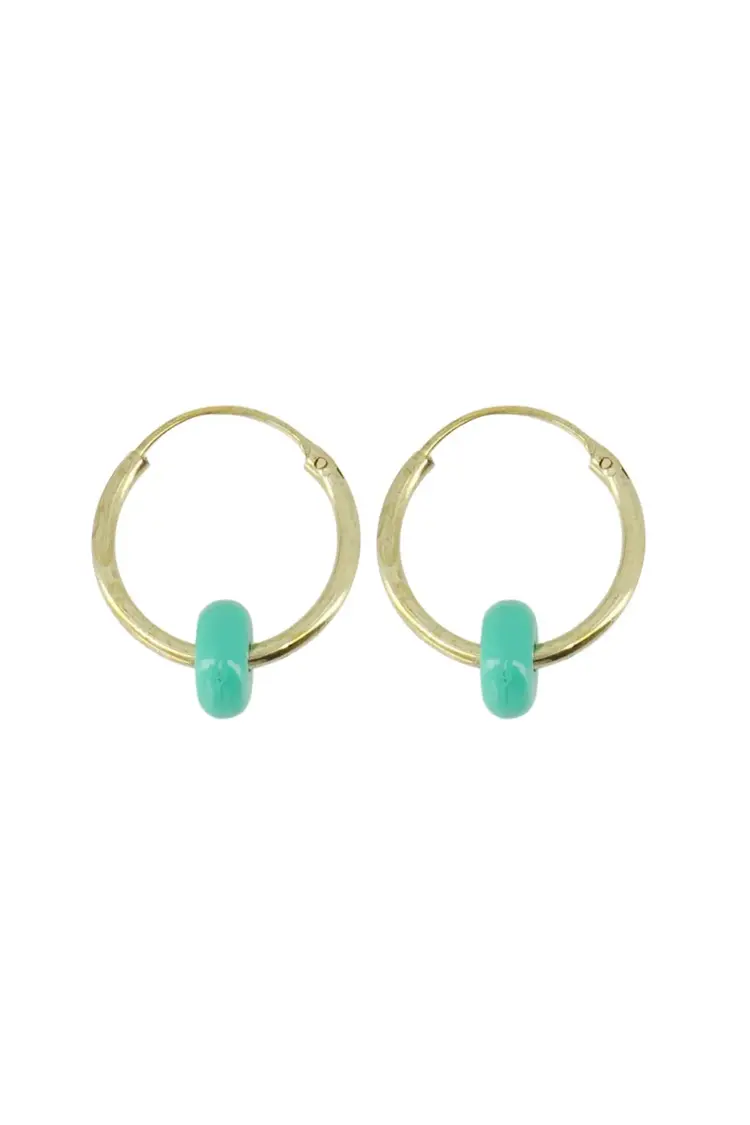 Zusss Zusss | Oorbellen met rondje turquoise