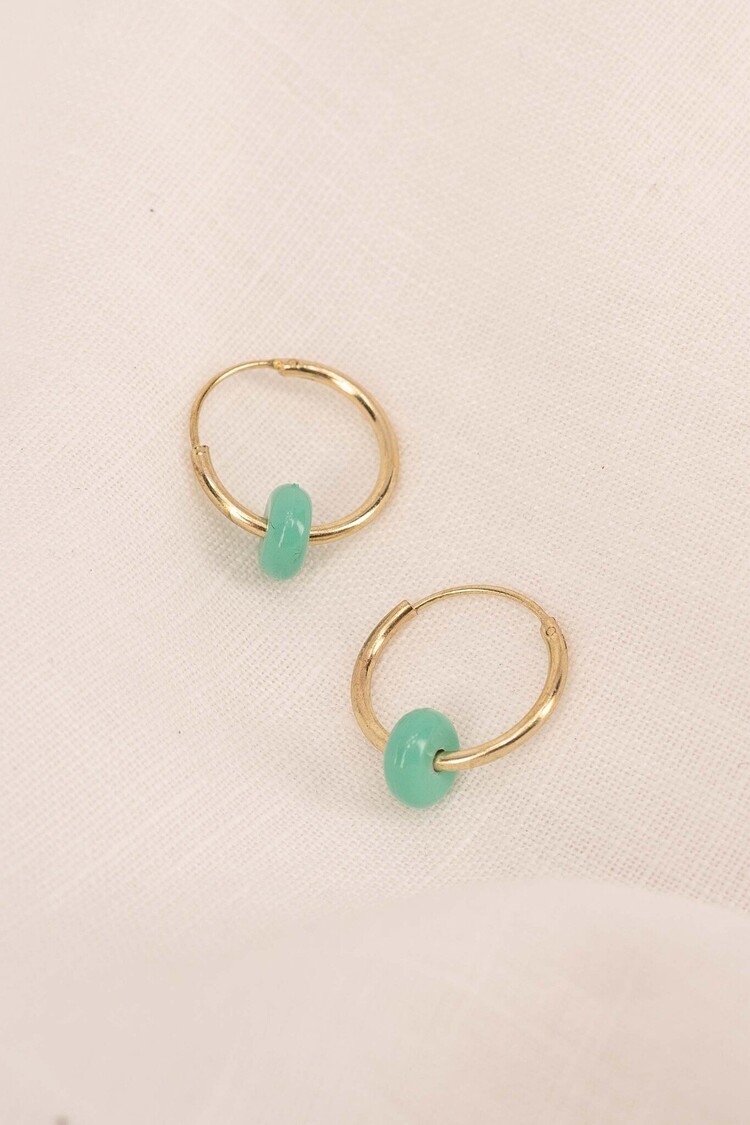 Zusss Zusss | Oorbellen met rondje turquoise
