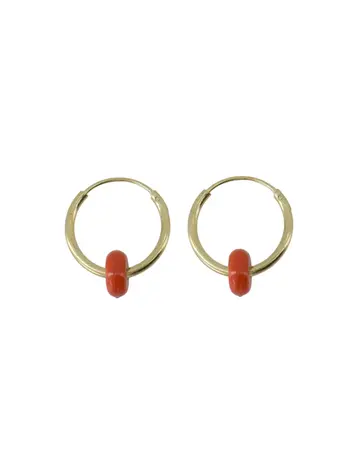 Zusss Zusss | Oorbellen met rondje oranje