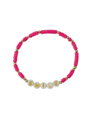Zusss Zusss | Kralenarmband smile felroze