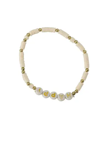 Zusss Zusss | Kralenarmband happy offwhite