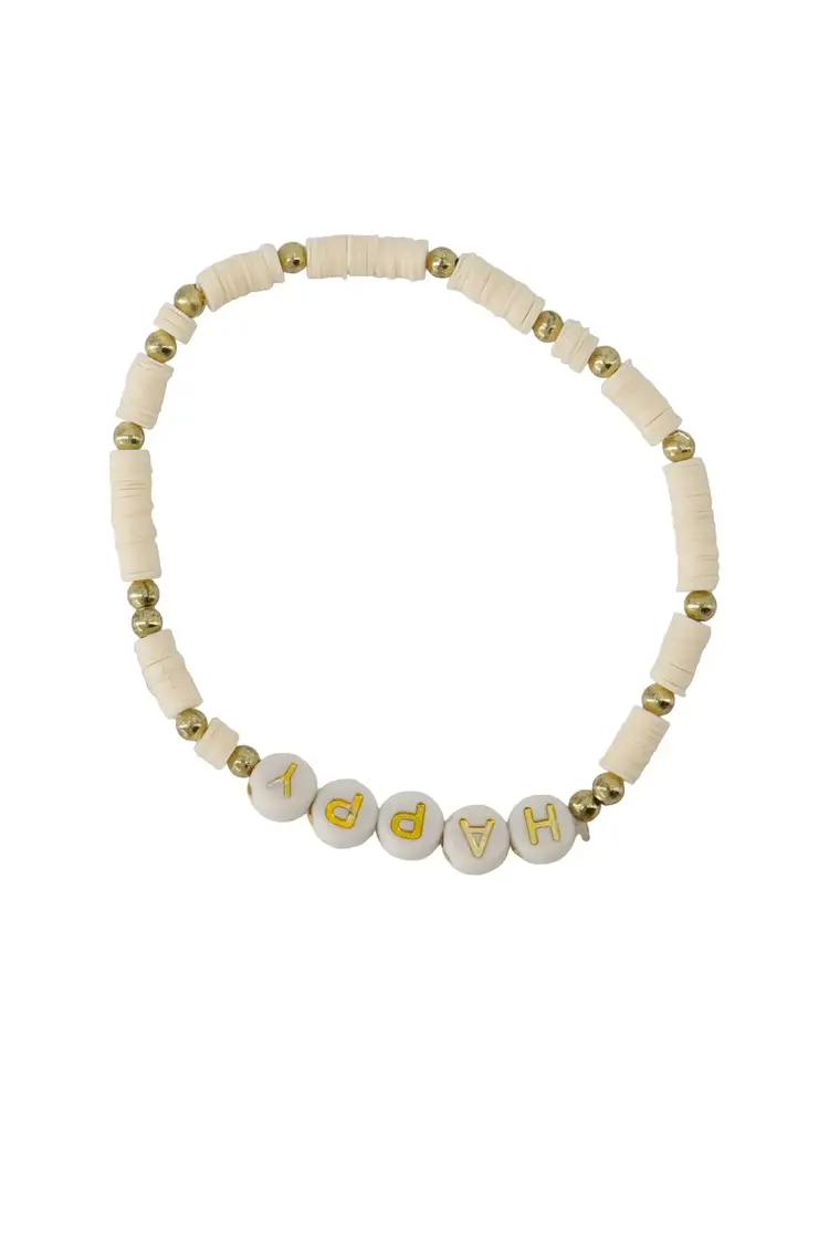 Zusss Zusss | Kralenarmband happy offwhite