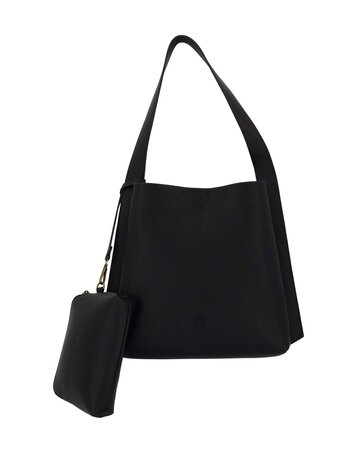 Zusss Zusss | Tas met strap detail en make up tasje zwart