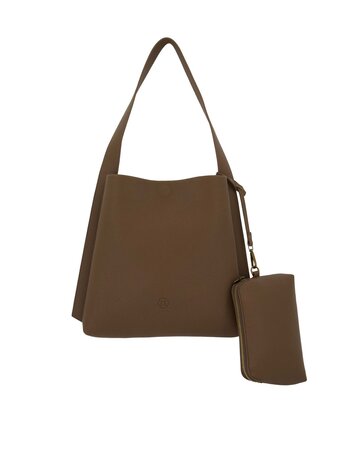 Zusss Zusss | Tas met strap detail en make up tasje bruin