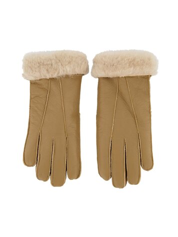 Zusss Zusss | Handschoenen echt leer taupe