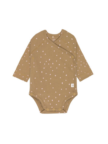 Lässig | Newborn romper stippen bruin - Maat 50 - 56