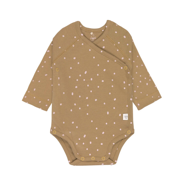 Lässig | Newborn romper stippen bruin - Maat 50 - 56