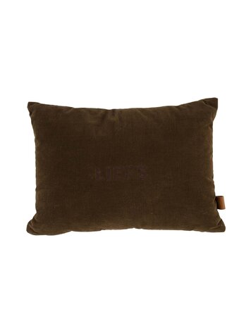 Zusss Zusss | Kussen corduroy liefs 35x25cm bruin