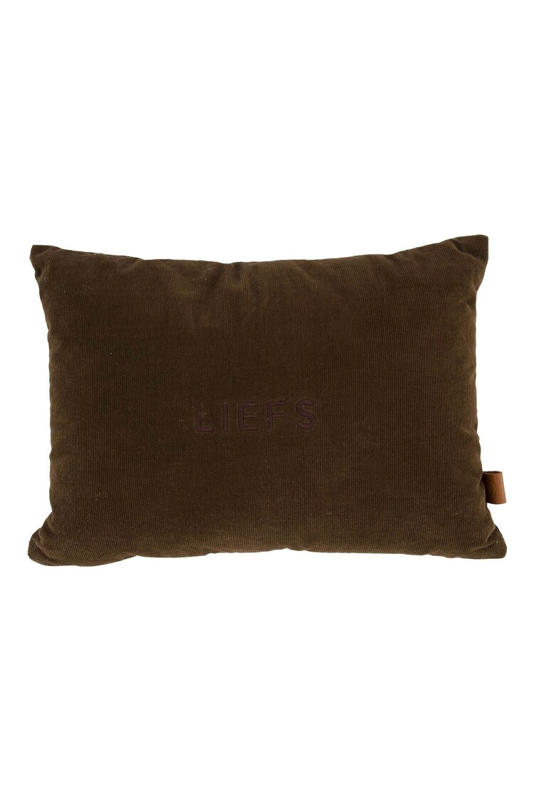 Zusss Zusss | Kussen corduroy liefs 35x25cm bruin