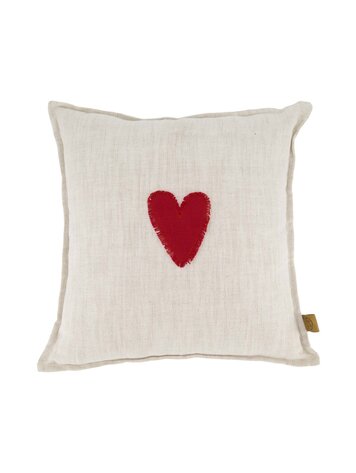 Zusss Zusss | Kussen rood hartje 35x35cm peper en zout