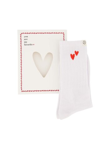 Zusss Zusss | Sokken in doosje wit/rood