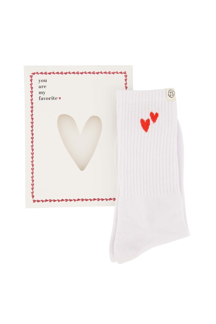 Zusss Zusss | Sokken in doosje wit/rood