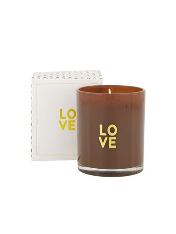 Zusss Zusss | Geurkaars glas in doosje love bruin