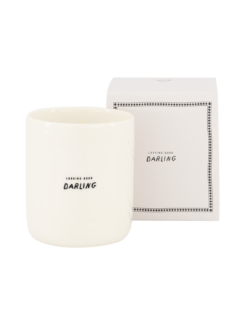 Zusss Zusss | Geurkaars keramiek in doosje darling wit/antracietgrijs