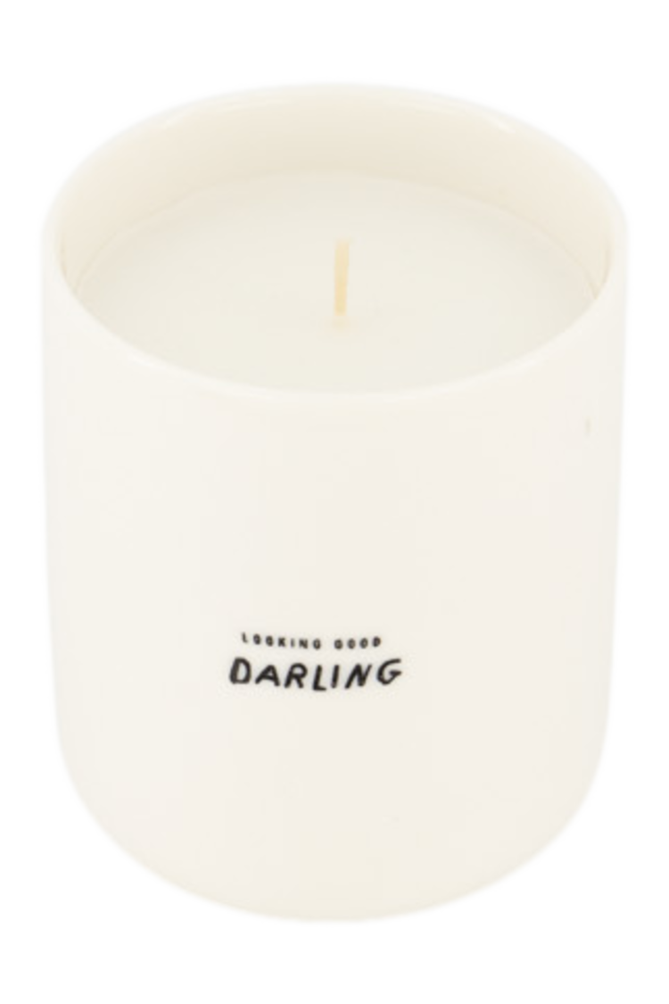 Zusss Zusss | Geurkaars keramiek in doosje darling wit/antracietgrijs