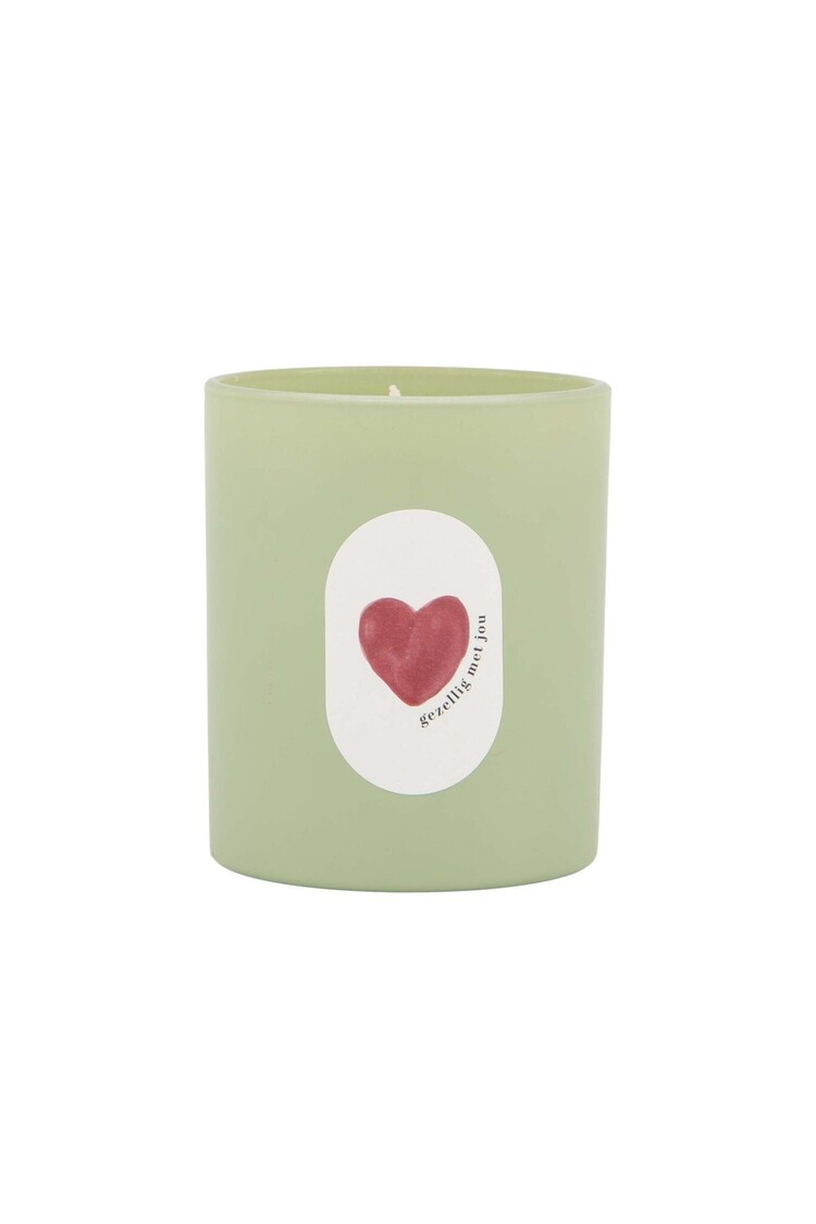Zusss Zusss | Geurkaars glas hartje grijsblauw