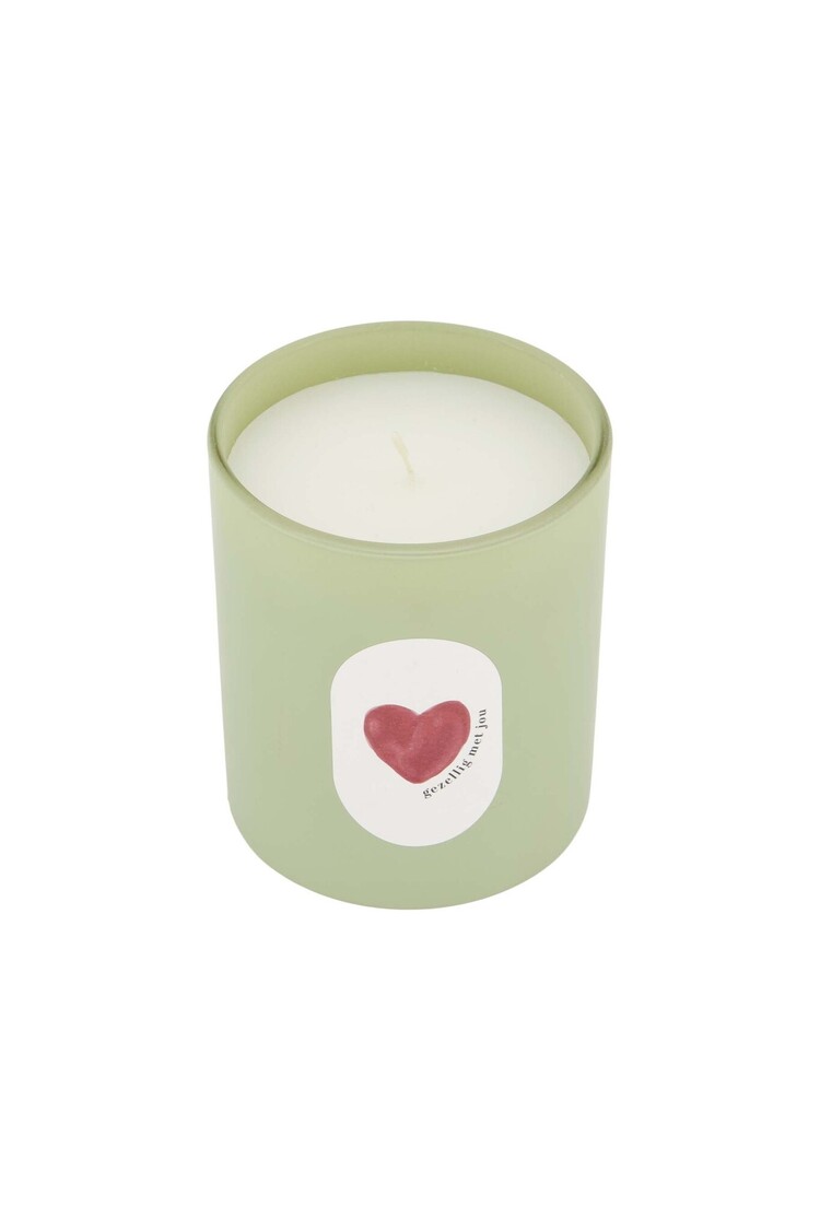 Zusss Zusss | Geurkaars glas hartje grijsblauw