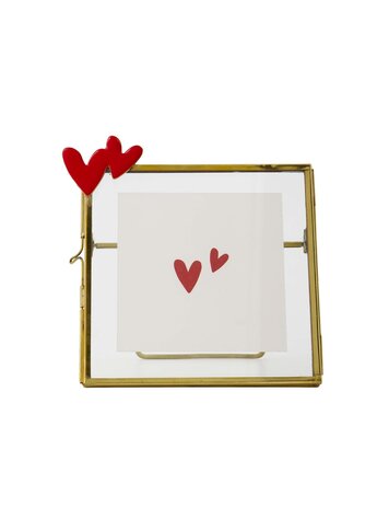 Zusss Zusss | Fotolijstje metaal hartjes rood/goud