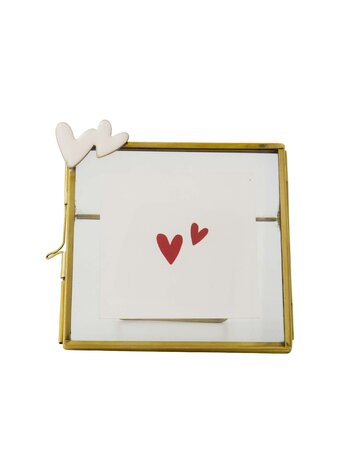 Zusss Zusss | Fotolijstje metaal hartjes wit/goud