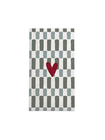 Zusss Zusss | Servetten rechthoek hartje grijs/blauw