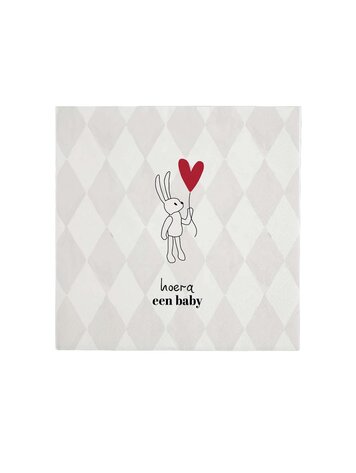 Zusss Zusss | Servetten vierkant Hoera een baby