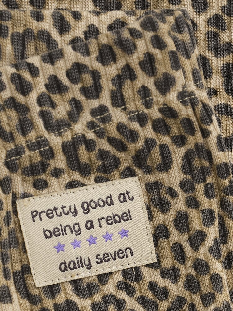 Daily7 Daily7 | Flared legging leopard latte sand