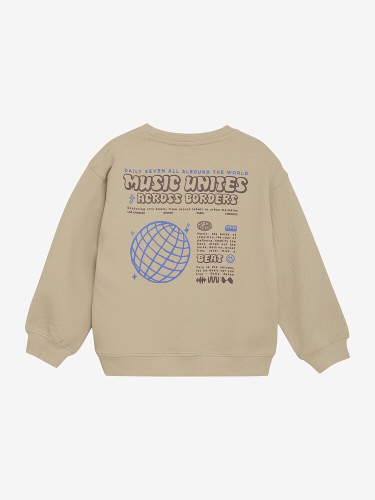 Daily7 Daily7 | Sweater Music oversized latte sand