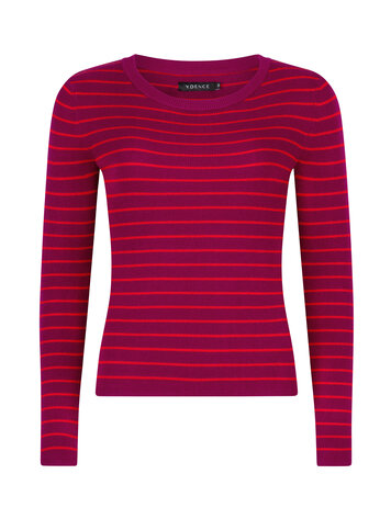 Ydence | Knitted top Devina Fuchsia purple/red
