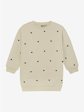 Daily7 Daily7 | Sweaterdress hartjes sandshell