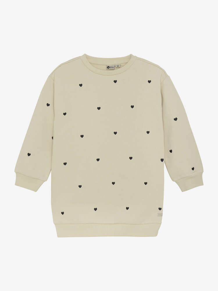 Daily7 Daily7 | Sweaterdress hartjes sandshell