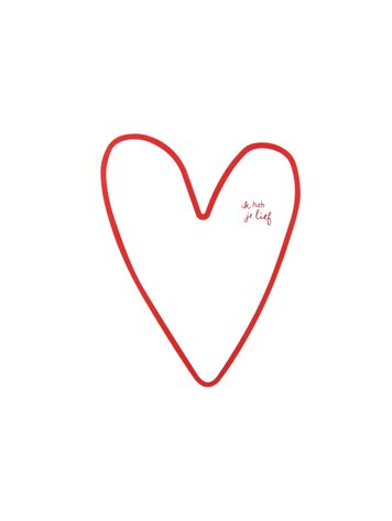 Zusss Zusss | Wenskaart hart ik heb je lief wit/rood