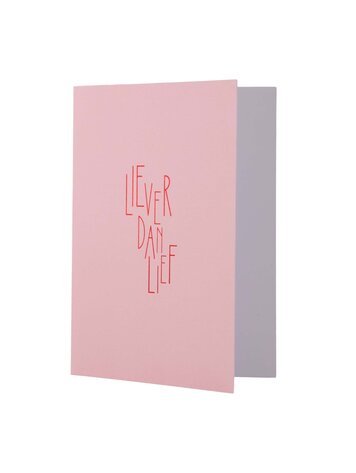 Zusss Zusss | Wenskaart liever dan lief roze/rood