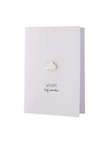 Zusss Zusss | Wenskaart welkom lief wonder broche wit