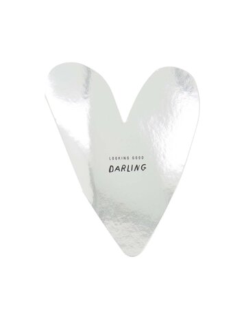 Zusss Zusss | Wenskaart darling hartje zilver