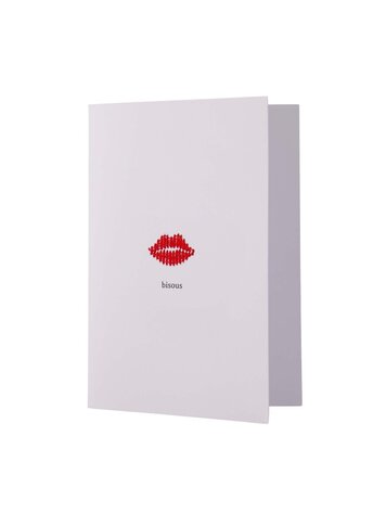 Zusss Zusss | Wenskaart bisous wit/rood