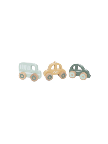 Jollein Jollein | Houten auto op wielen set van 3