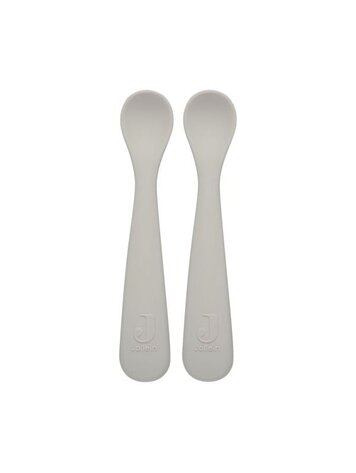 Jollein Jollein | Siliconen lepeltjes storm grey set van 2