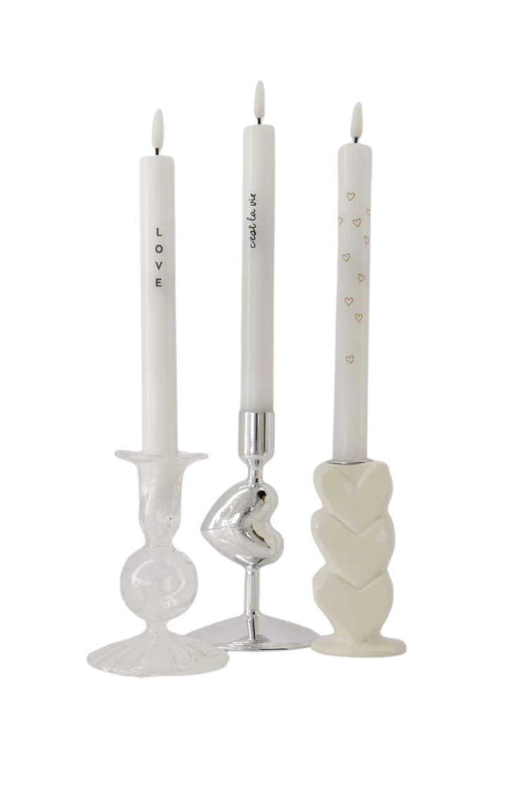 Zusss Zusss | Kandelaar glas hartje zilver