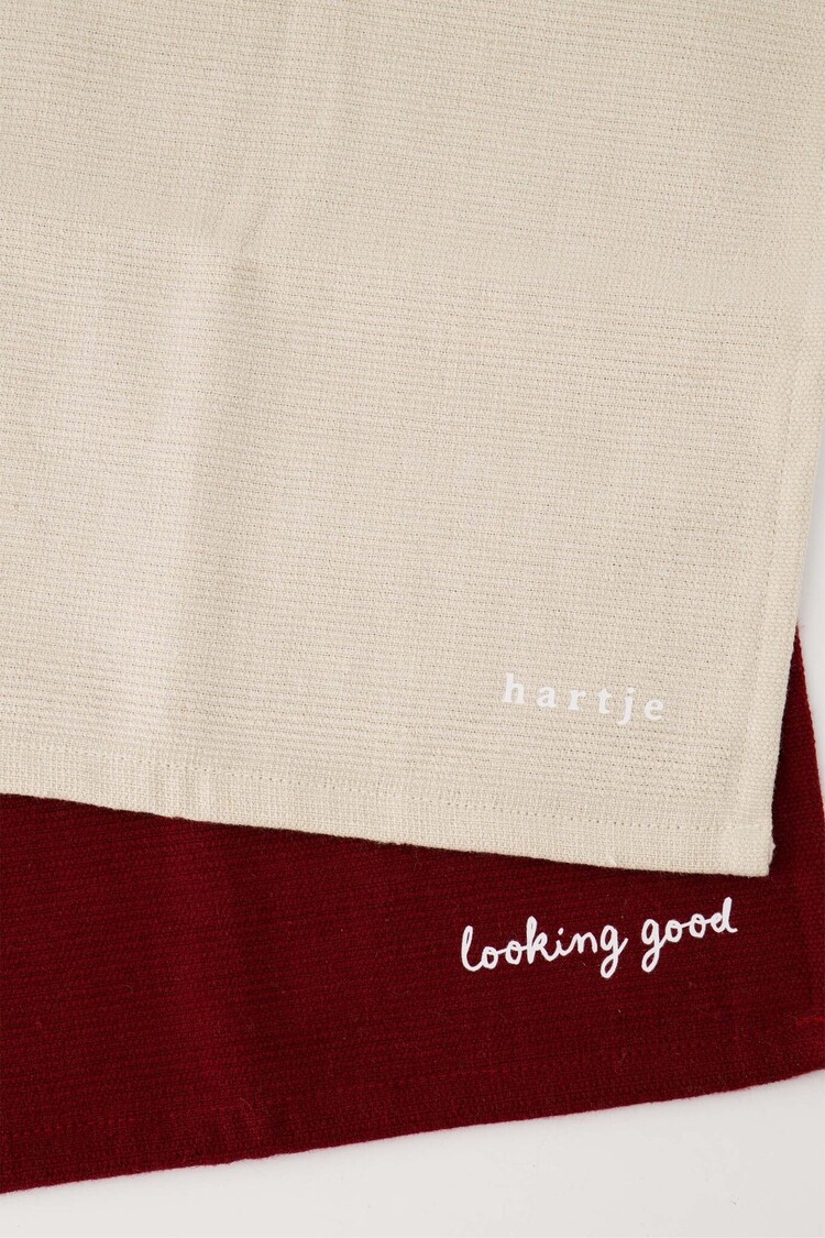 Zusss Zusss | Vaatdoekjes hartje zand/port set van 2