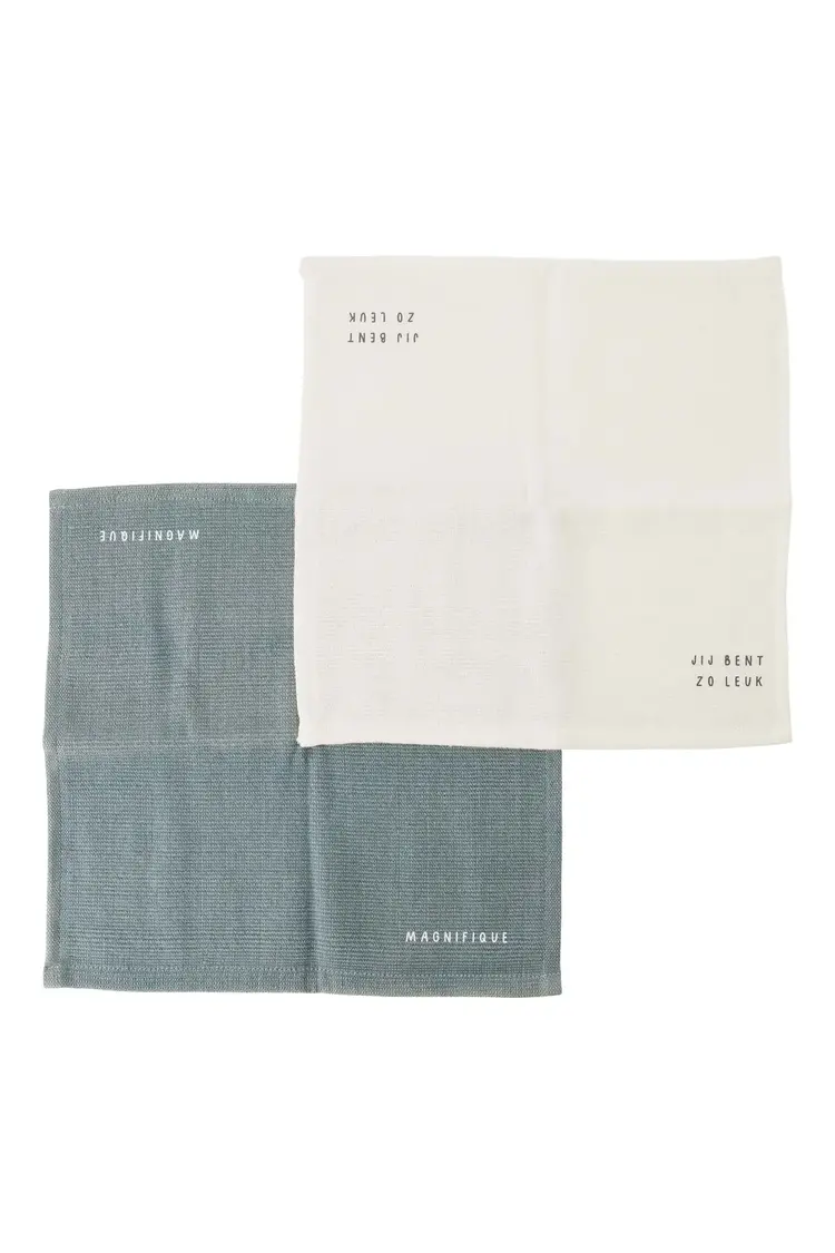 Zusss Zusss | Vaatdoekjes zo leuk grijsblauw set van 2