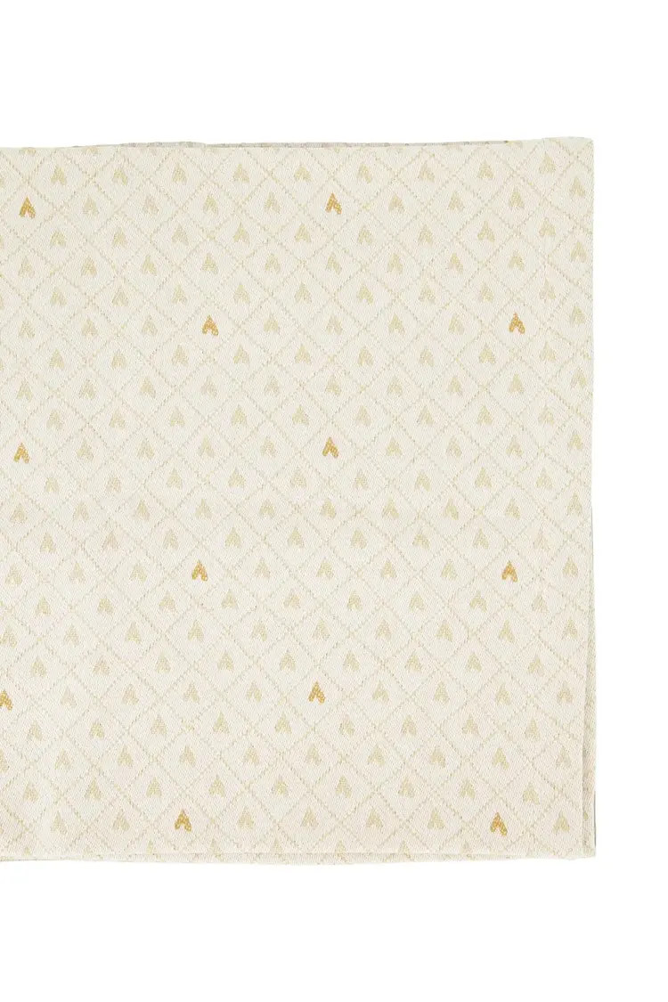 Zusss Zusss | Tafelloper lang hartjes zand/goud 300x49cm