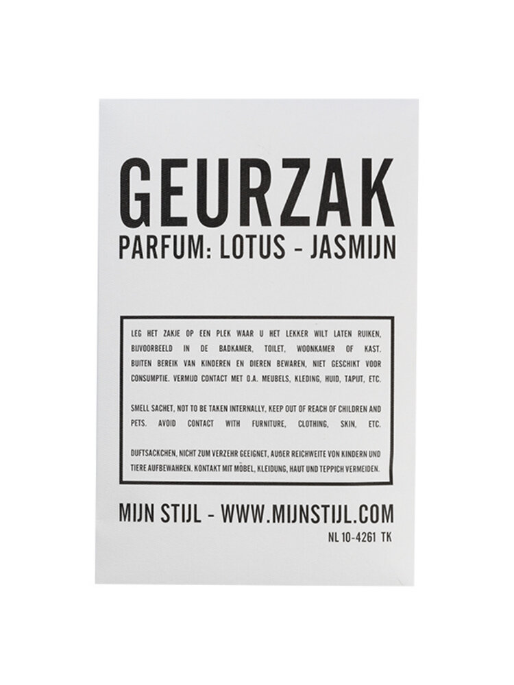 Mijn Stijl Geurzakje Lotus Jasmijn – Heerlijke bloemige geur voor kast, huis en toilet