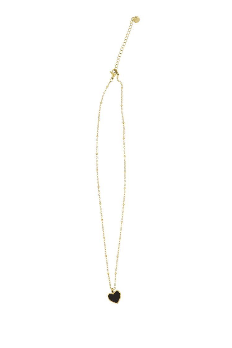 Zusss Zusss | Ketting hartbedel black-gold