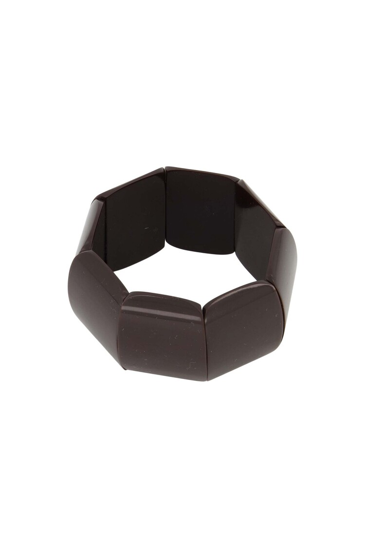 Zusss Zusss | Armband brede kralen chocoladebruin
