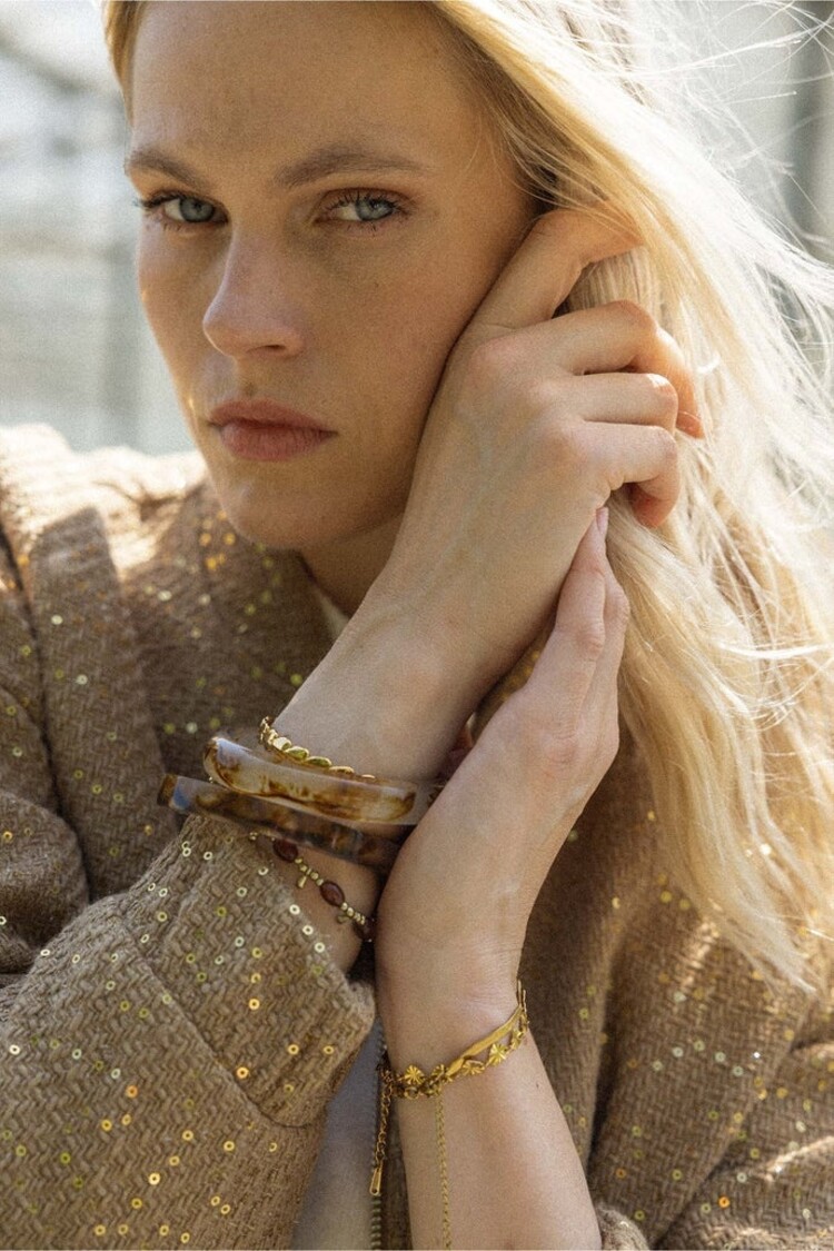 Zusss Zusss | Armband plat visgraat goud