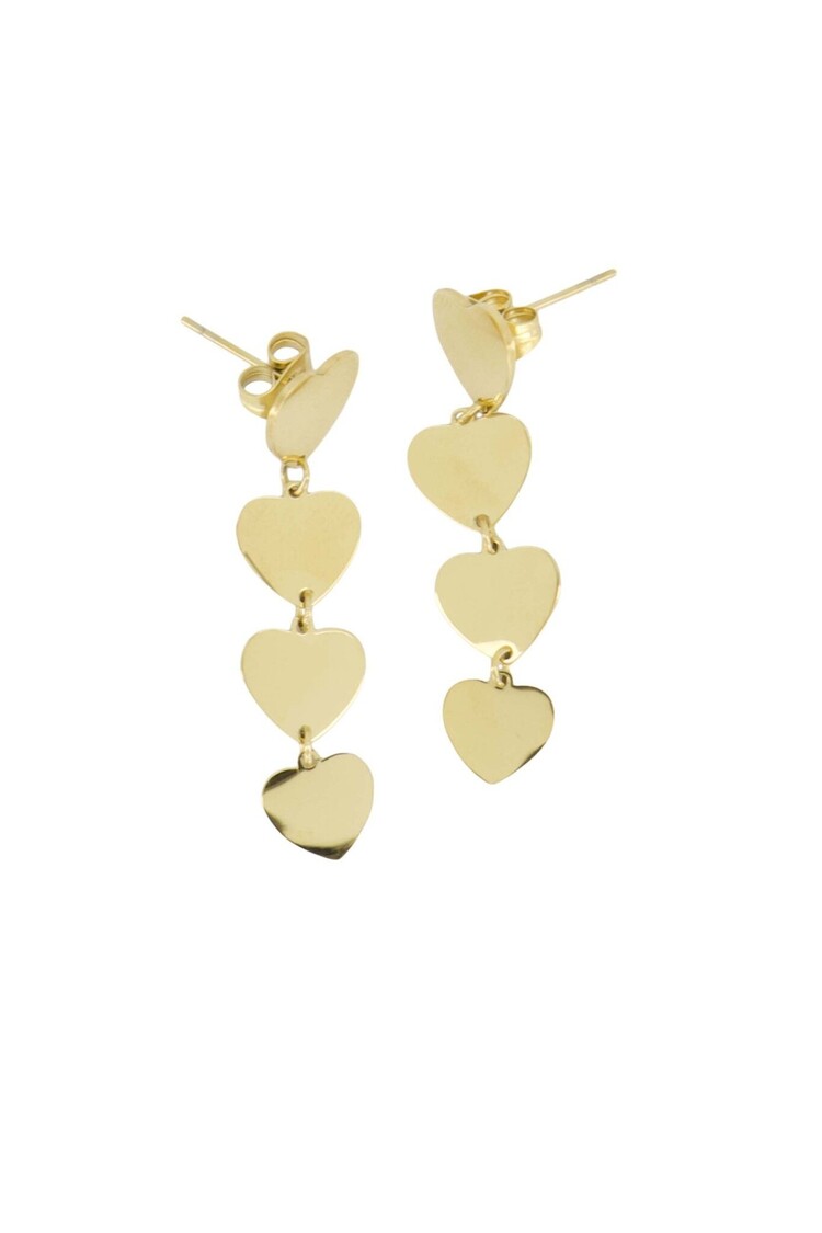 Zusss Zusss | Oorbellen 4 hartjes goud
